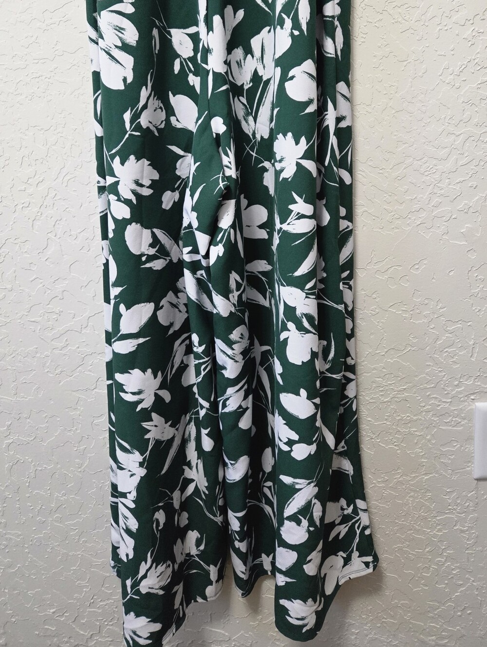 Lane Bryant Green and White Floral Wrap Wide Leg Surplice Jumpsuit Plus Size 18 - Picture 10 of 16
